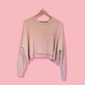 Women's Pink Crop Sweater